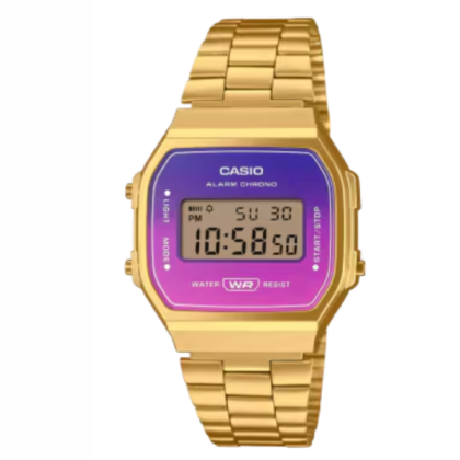  Casio Vintage A168WERG-2A Gold Stainless Steel Strap Unisex Digital Watch 